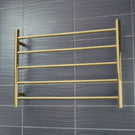 Radiant Round 5 Bar Heated Rail 750x550 Gold Finish - The Blue Space