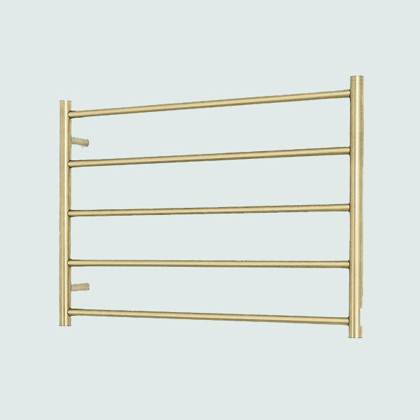 Radiant Round 5 Bar Heated Towel Ladder 750x550 Light Gold - The Blue Space