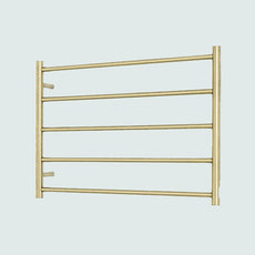Radiant Round 5 Bar Heated Towel Ladder 750x550 Light Gold - The Blue Space