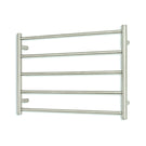 Radiant Round 5 Bar Heated Towel Rail 750mmx550mm Brushed Stainless Steel - The Blue Space