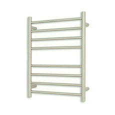 Radiant Round 8 Bar Heated Towel Rail 530x700 Polished Stainless Steel - The Blue Space