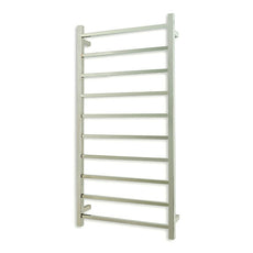 Radiant Square 10 Bar Heated Towel Rail 600x1200 Polished Stainless Steel - The Blue Space
