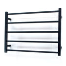 Radiant Square 5 Bar Heated Rail 750mmx550mm Matte Black Online at The Blue Space