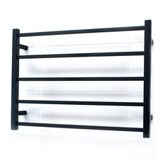 Radiant Square 5 Bar Heated Rail 750mmx550mm Matte Black Online at The Blue Space