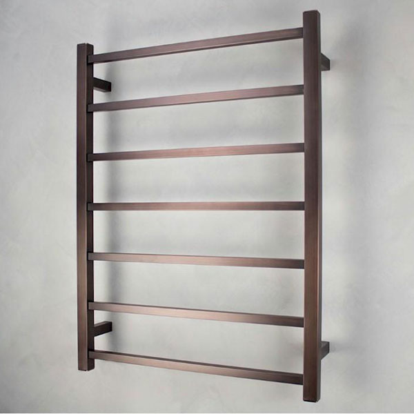 Radiant Square 7 Bar Heated Rail 600 x 800 Oil Rubbed Bronze - The Blue Space