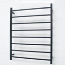 Radiant Square 8 Bar Heated Towel Ladder 800 x 1000 Matte Black - The Blue Space