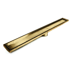 Radiant Tile Insert Linear Shower Grate - Brushed Gold Various Sizes | The Blue Space