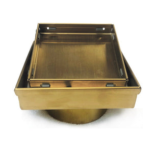 Radiant Tile Insert Square Floor Waste - Brushed Gold