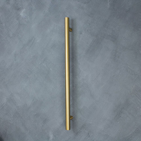 Radiant Vertical Round Single Bar Heated - Brushed Gold - The Blue Space