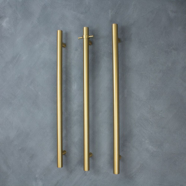 Radiant Vertical Round Single Bar Heated - Brushed Gold