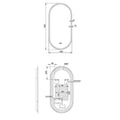 Remer Gatsby 900 LED Mirror Technical Drawing - The Blue Space