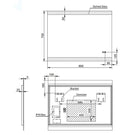 Remer 900mm Smart Mirror with Demister Technical Drawing - The Blue Space