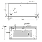 Remer 1800mm Smart Mirror with Magnifier Technical Drawing - The Blue Space