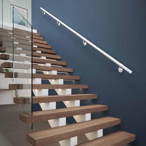 Rothley Anti Bacterial Indoor Handrail Kit Matt White | The Blue Space