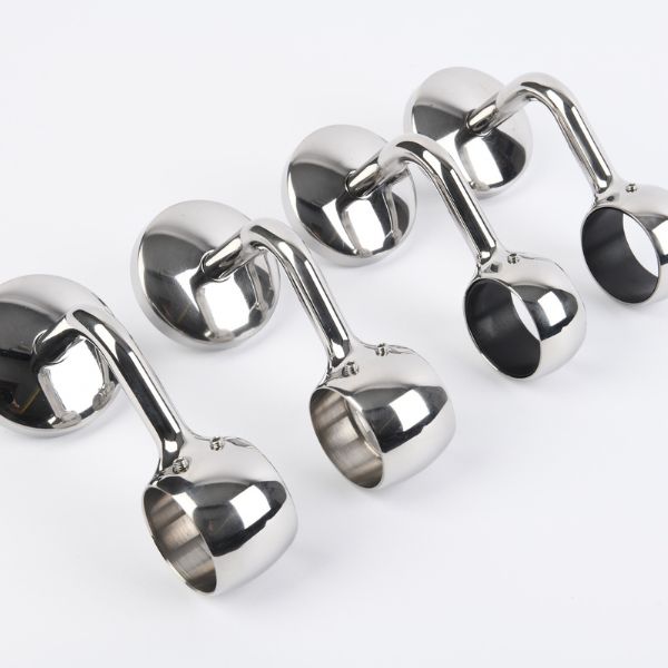 Rothley Internal Handrail Polished Stainless Steel Brackets - The Blue Space