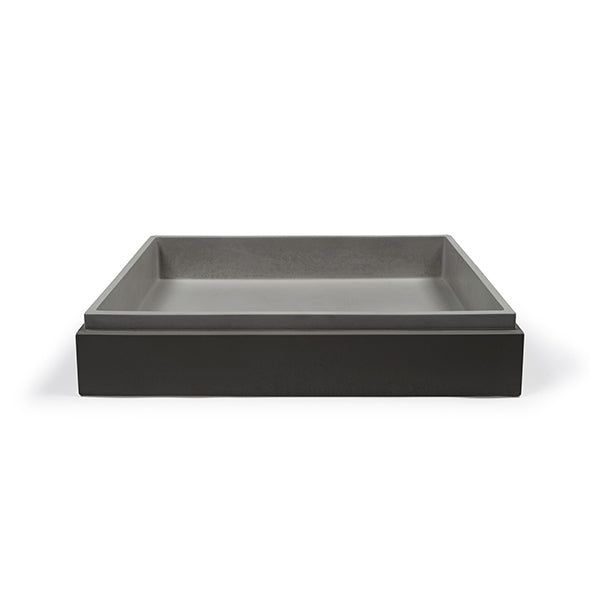 Nood Co Stepp Rectangle Basin Surface Mount Mid Tone Grey - The Blue Space