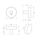 Studio Bagno Dot Robe Hook Technical Drawing - The Blue Space