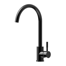 Suprema Xpress Fit Xpo Stainless Steel Gooseneck Sink Mixer Matte Black - The Blue Space