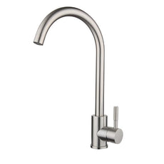 Suprema Xpress Fit Xpo Stainless Steel Gooseneck Sink Mixer Satin Finish - The Blue Space