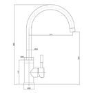 Technical Drawing: Suprema Xpress Fit Xpo Stainless Steel Gooseneck Sink Mixer