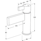 Sussex Calibre Basin Mixer Technical Drawing - The Blue Space