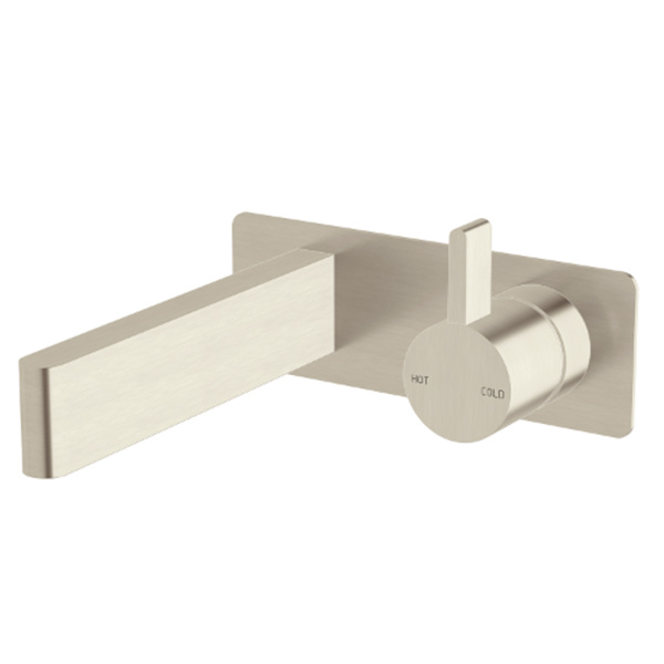 Sussex Calibre Wall Bath Mixer Outlet System 150mm Brushed Nickel - The Blue Space