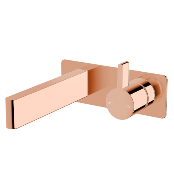 Sussex Calibre Wall Bath Mixer Outlet System 150mm Living Polished Copper- The Blue Space