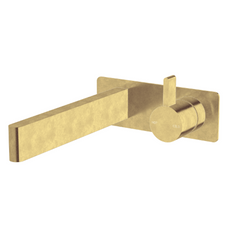 Sussex Calibre Wall Bath Mixer Outlet System 200mm Living Tumbled Brass Online at The Blue Space