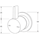 Sussex Calibre Wall Mixer Technical Drawing - The Blue Space