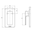 Phoenix Teva Shower/Wall Mixer Technical Drawing - The Blue Space
