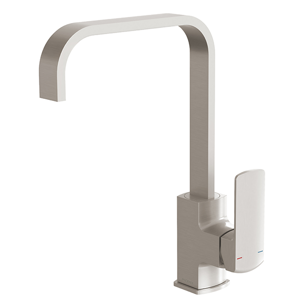 Phoenix Teva Sink Mixer 200mm Squareline Brushed Nickel - The Blue Space