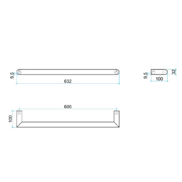 Thermogroup 12V Single Heated Towel Rail - Gunmetal