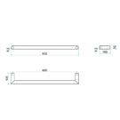 Thermogroup 12V Heated Towel Rail 632mm Technical Drawing - The Blue Space
