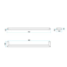 Thermogroup 12V Heated Towel Rail 832mm Technical Drawing - The Blue Space