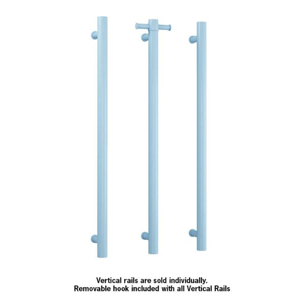 Thermogroup 12V Vertical Single Bar Heated Towel Rail Horizon Blue - The Blue Space