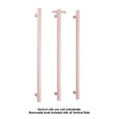 Thermogroup 12V Vertical Single Bar Heated Towel Rail Dusty Pink - The Blue Phase