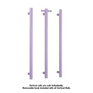 Thermogroup 12V Vertical Single Bar Heated Towel Rail Lilac Satin - The Blue Space