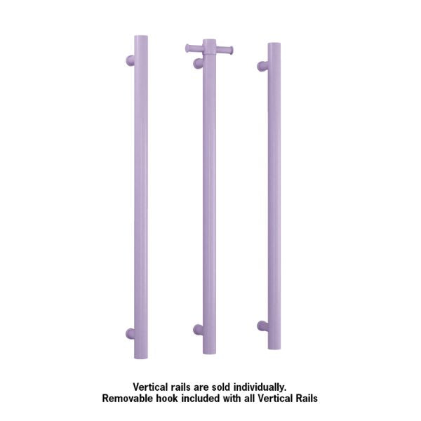 Thermogroup 12V Vertical Single Bar Heated Towel Rail Lilac Satin - The Blue Space