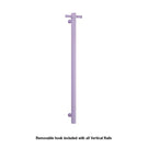 Thermogroup 12V Vertical Single Bar Round Heated Towel Rail Lilac Satin - The Blue Space