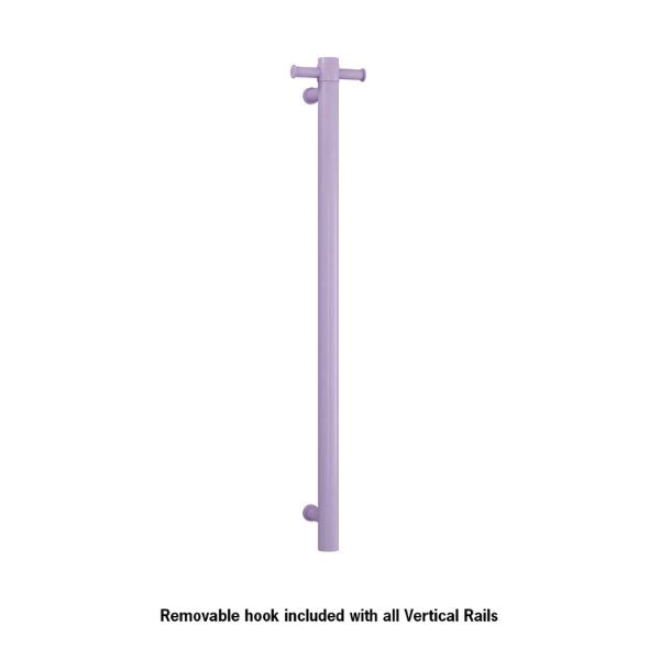 Thermogroup 12V Vertical Single Bar Heated Towel Rail Lilac Satin