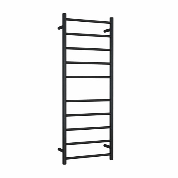 Thermogroup 240V 10 Bar Straight Round Narrow/Small Heated Towel Ladder Matte Black - The Blue Space