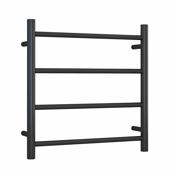 Thermogroup 240V 4 Bar Straight Round Ladder Heated Towel Rail Matte Black - The Blue Space