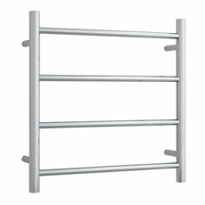 Thermogroup 240V 4 Bar Straight Round Heated Towel Ladder Polished Stainless Steel - The Blue Space