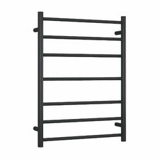 Thermogroup Thermorail 240V 7 Bar Round Ladder Heated Towel Rail Matte Black - The Blue Space