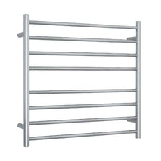 Thermogroup 240V 8 Bar Ladder 750 Round Heated Towel Rail Polished Stainless Steel - The Blue Space