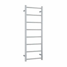 Thermogroup 240V 8 Bar Round Ladder Heated Towel Rail 400mm Stainless Steel - The Blue Space