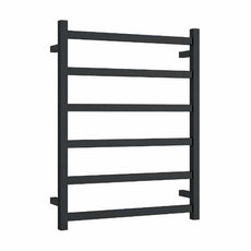Thermogroup 6 Bar Thermorail Matte Black Straight Square Heated Towel Ladder at The Blue SPace