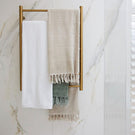 Thermogroup 7 Bar Thermorail Heated Towel Ladder Brushed Gold 600mm The Block - The Blue Space