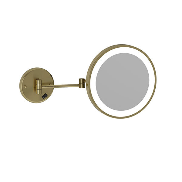 Thermogroup Ablaze 3x Magnification Wall Mounted Shaving Mirror - Brushed Brass - Online at The Blue Space