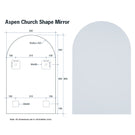 Thermogroup Church Polished Edge Mirror 500mm Technical Drawing - The Blue Space